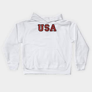 USA Red Glitter Kids Hoodie